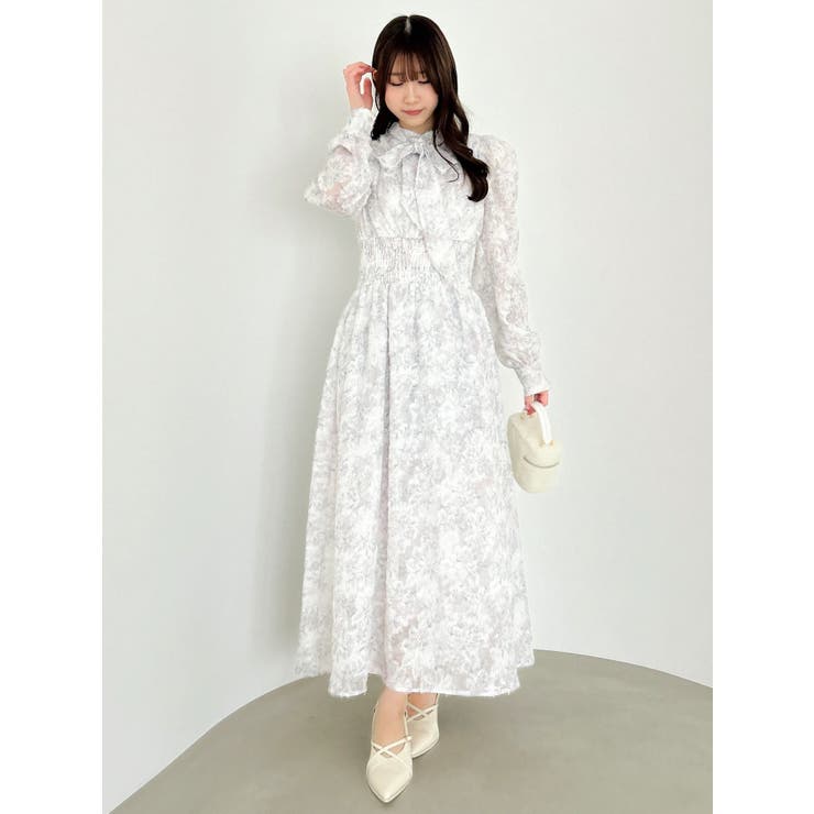 ヘアリーフラワーシフォンワンピース | dazzlin | 詳細画像30 