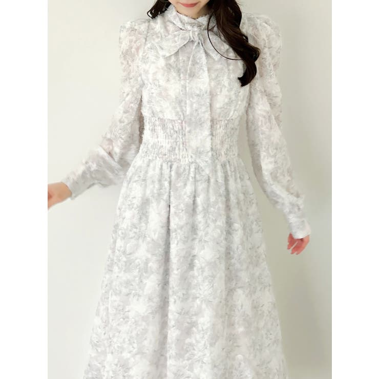 ヘアリーフラワーシフォンワンピース | dazzlin | 詳細画像34 