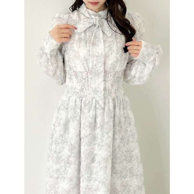 ヘアリーフラワーシフォンワンピース | dazzlin | 詳細画像35 