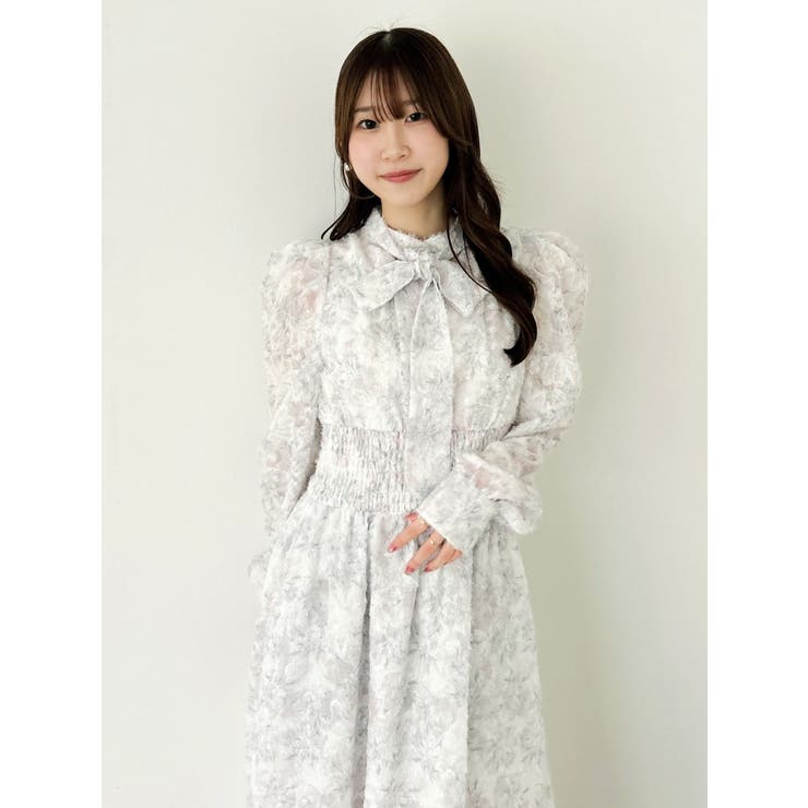 ヘアリーフラワーシフォンワンピース | dazzlin | 詳細画像37 