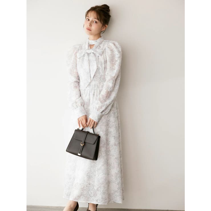 ヘアリーフラワーシフォンワンピース | dazzlin | 詳細画像4 