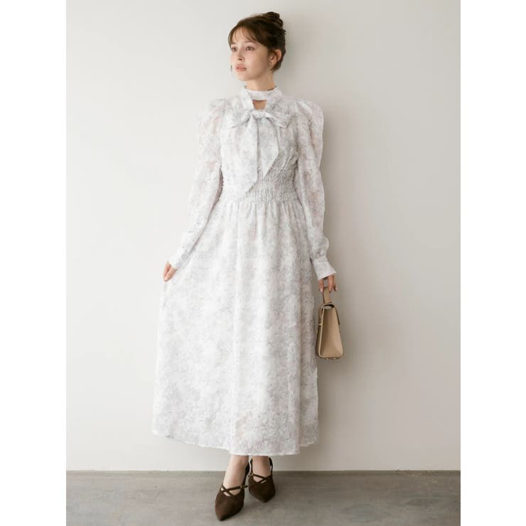 ヘアリーフラワーシフォンワンピース | dazzlin | 詳細画像5 