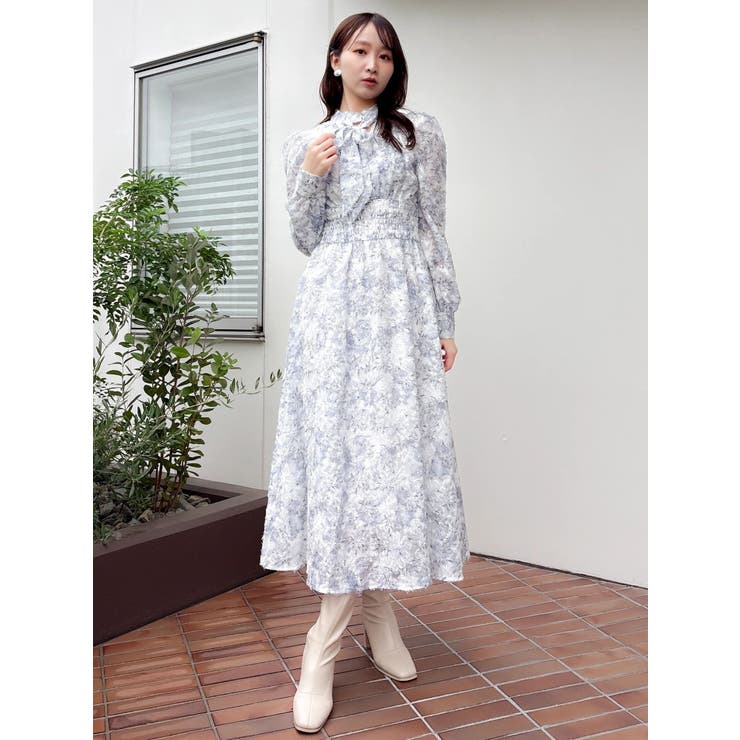 ヘアリーフラワーシフォンワンピース | dazzlin | 詳細画像7 