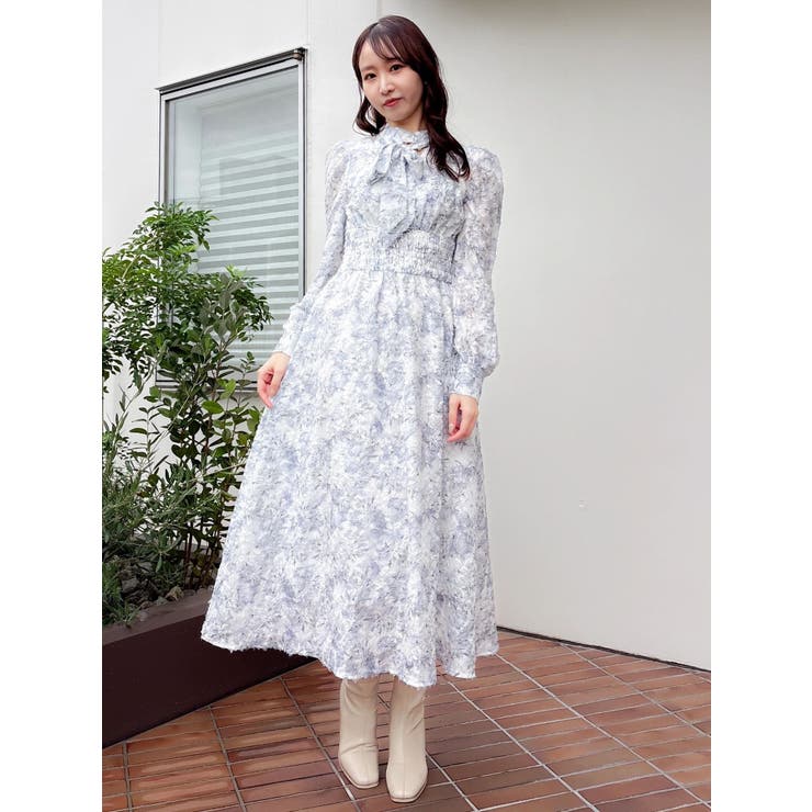 ヘアリーフラワーシフォンワンピース | dazzlin | 詳細画像8 