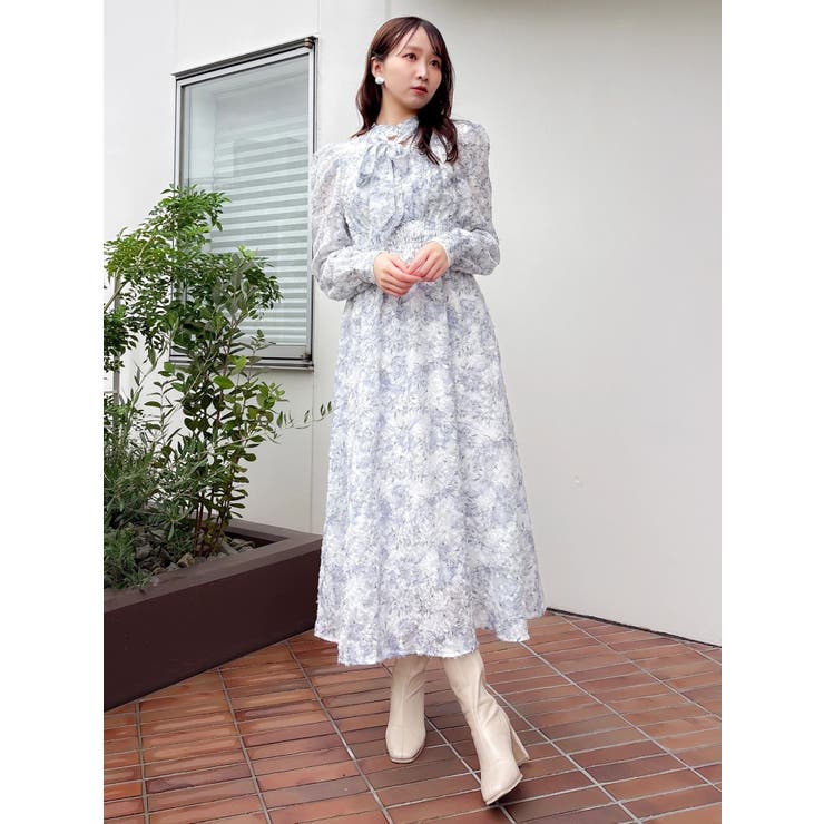 ヘアリーフラワーシフォンワンピース | dazzlin | 詳細画像9 