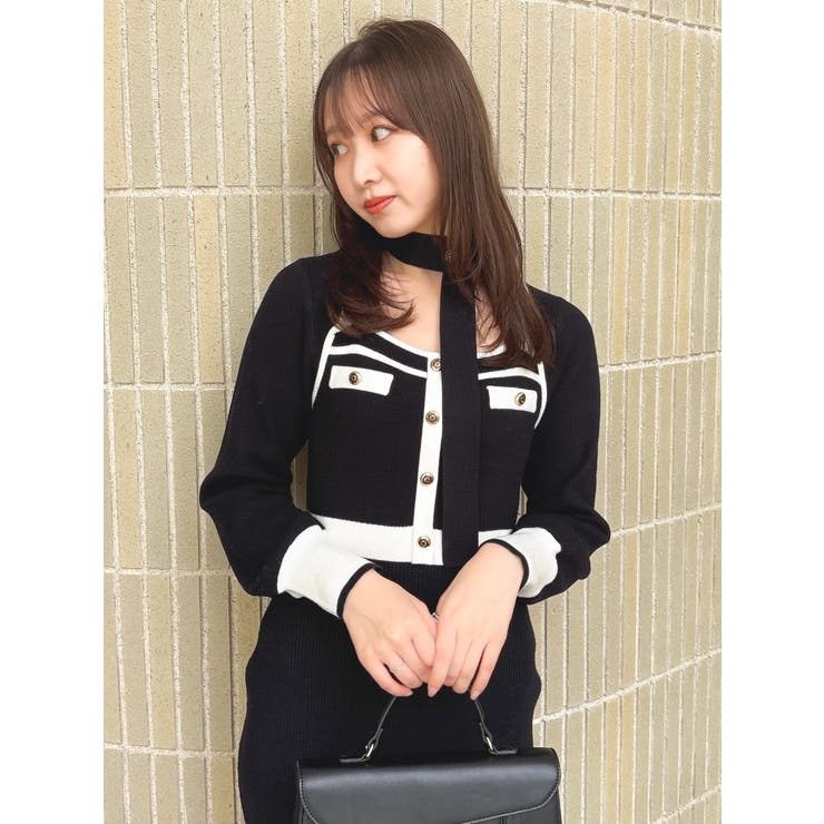 バイカラーニットワンピース | dazzlin | 詳細画像13 