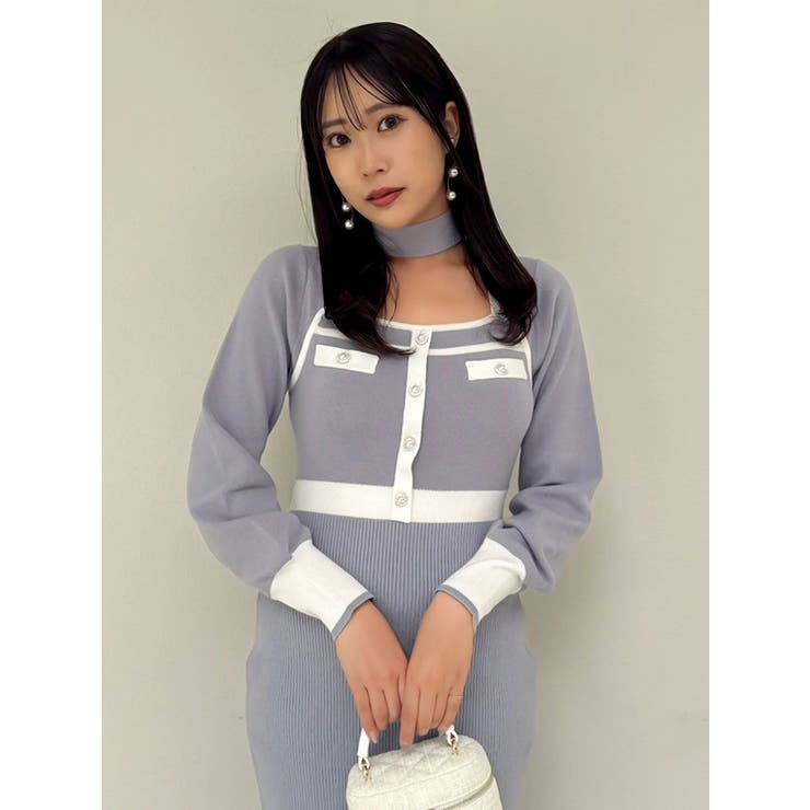 バイカラーニットワンピース | dazzlin | 詳細画像25 