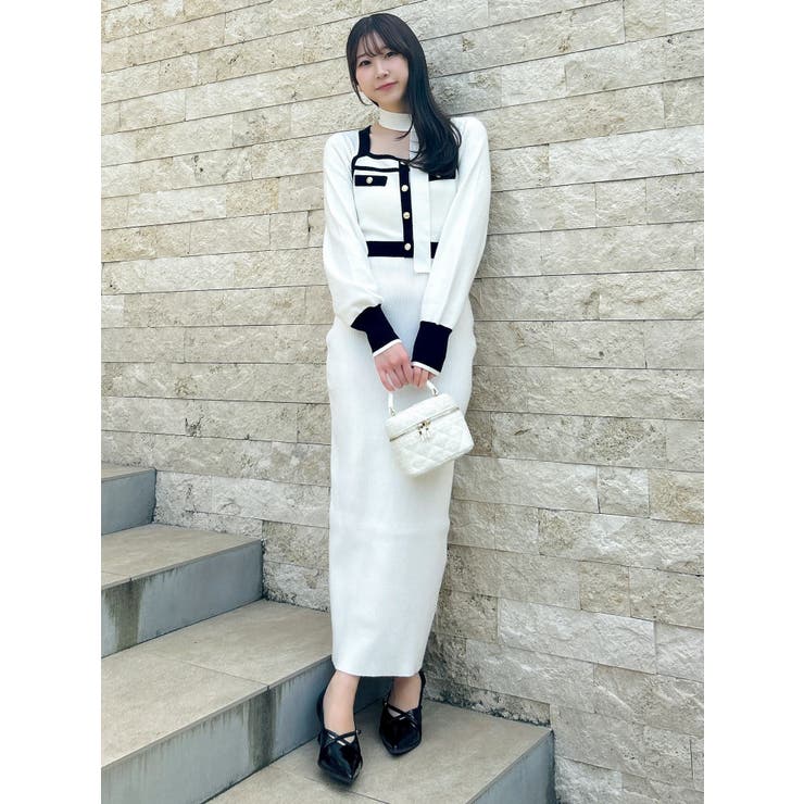 バイカラーニットワンピース | dazzlin | 詳細画像8 