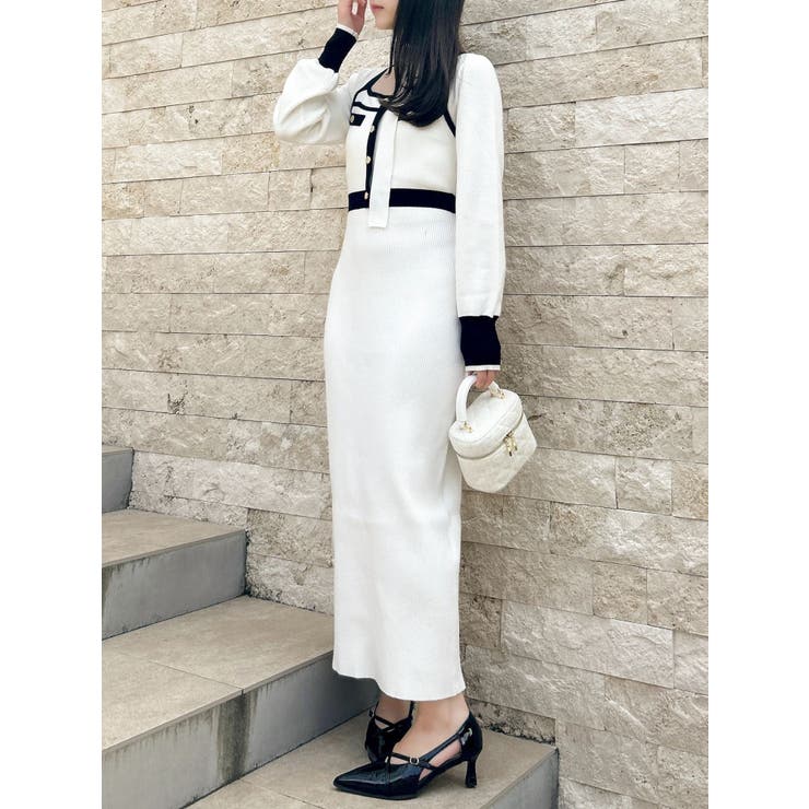 バイカラーニットワンピース | dazzlin | 詳細画像9 