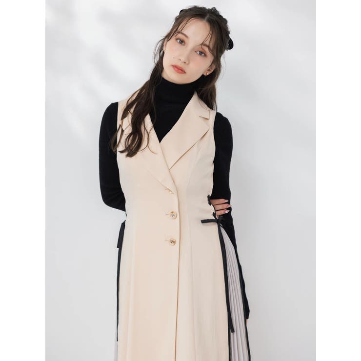 【新色あり】サイドプリーツテーラーワンピース | dazzlin | 詳細画像11 