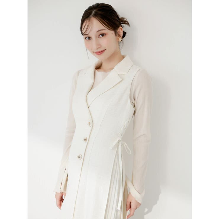 【新色あり】サイドプリーツテーラーワンピース | dazzlin | 詳細画像16 