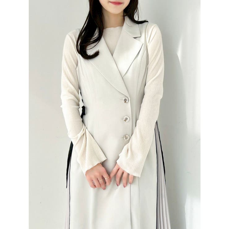 【新色あり】サイドプリーツテーラーワンピース | dazzlin | 詳細画像2 