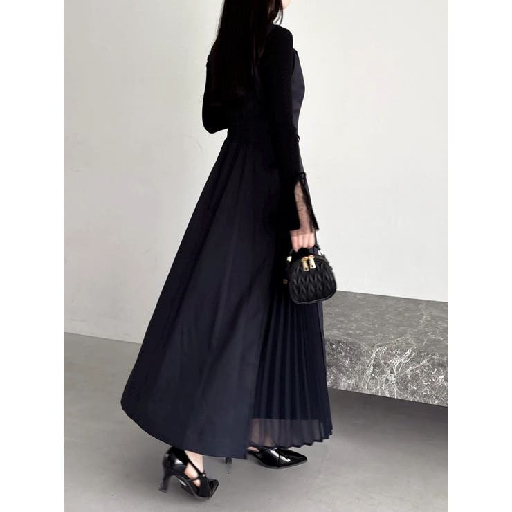 【新色あり】サイドプリーツテーラーワンピース | dazzlin | 詳細画像23 