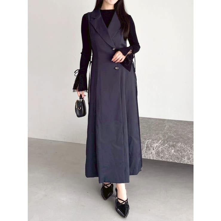 【新色あり】サイドプリーツテーラーワンピース | dazzlin | 詳細画像24 