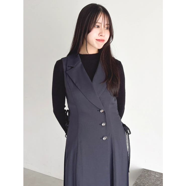 【新色あり】サイドプリーツテーラーワンピース | dazzlin | 詳細画像25 