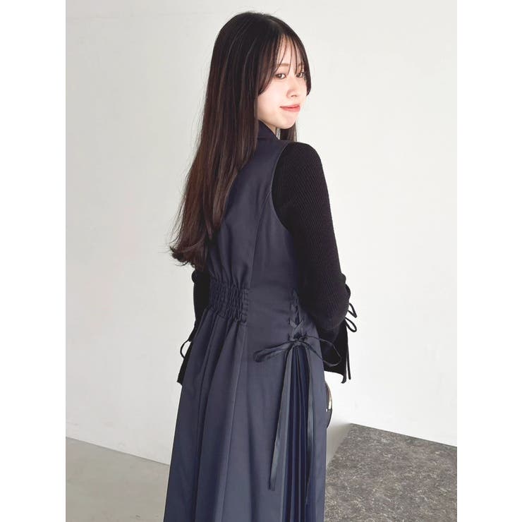 【新色あり】サイドプリーツテーラーワンピース | dazzlin | 詳細画像26 