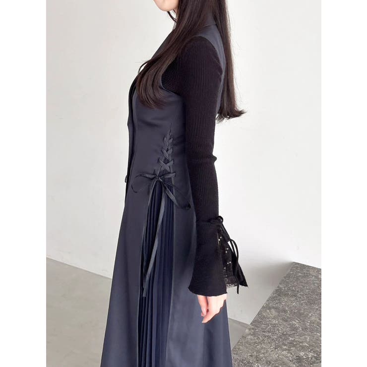 【新色あり】サイドプリーツテーラーワンピース | dazzlin | 詳細画像27 