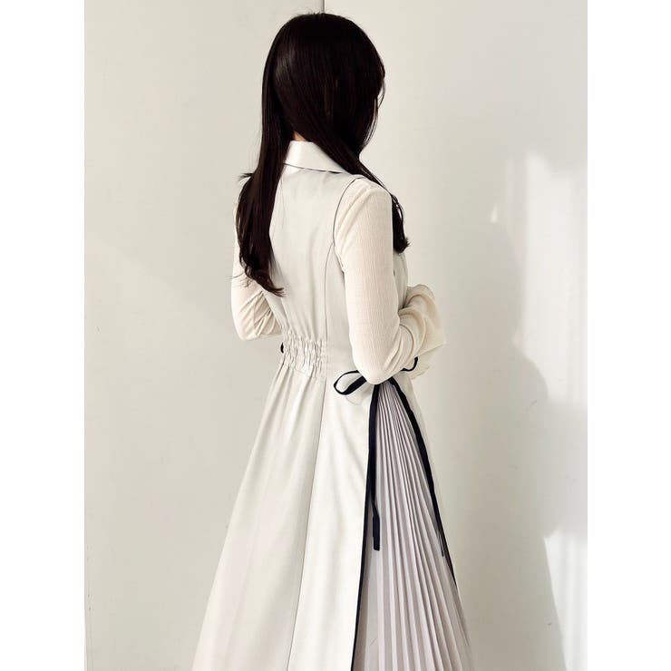 【新色あり】サイドプリーツテーラーワンピース | dazzlin | 詳細画像3 