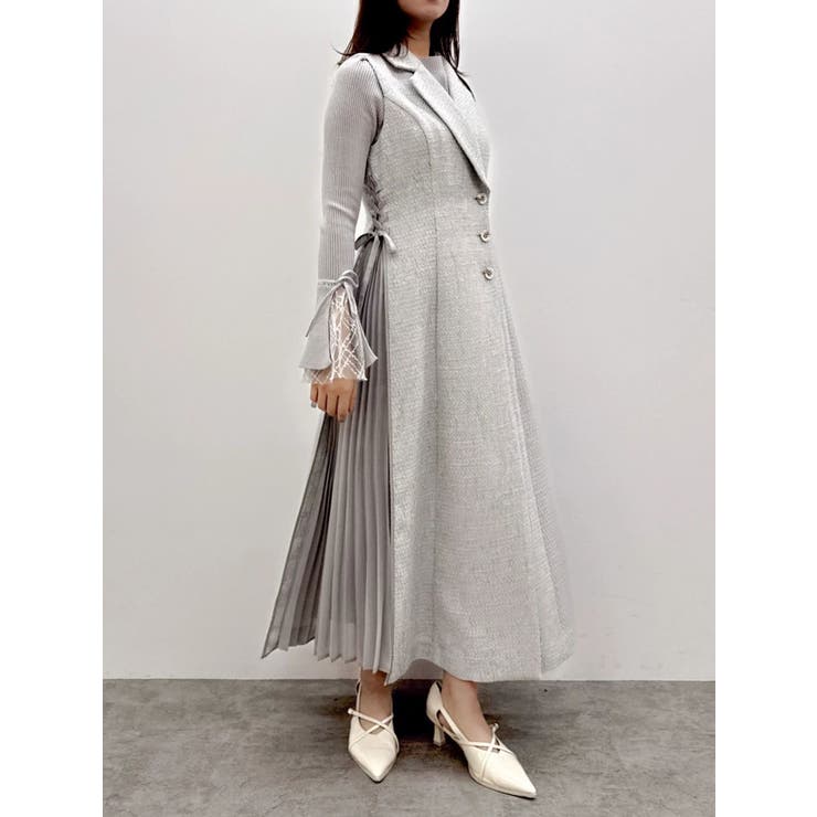 【新色あり】サイドプリーツテーラーワンピース | dazzlin | 詳細画像38 