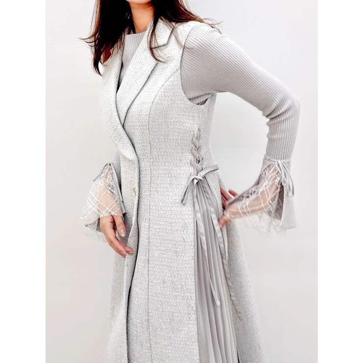 【新色あり】サイドプリーツテーラーワンピース | dazzlin | 詳細画像41 