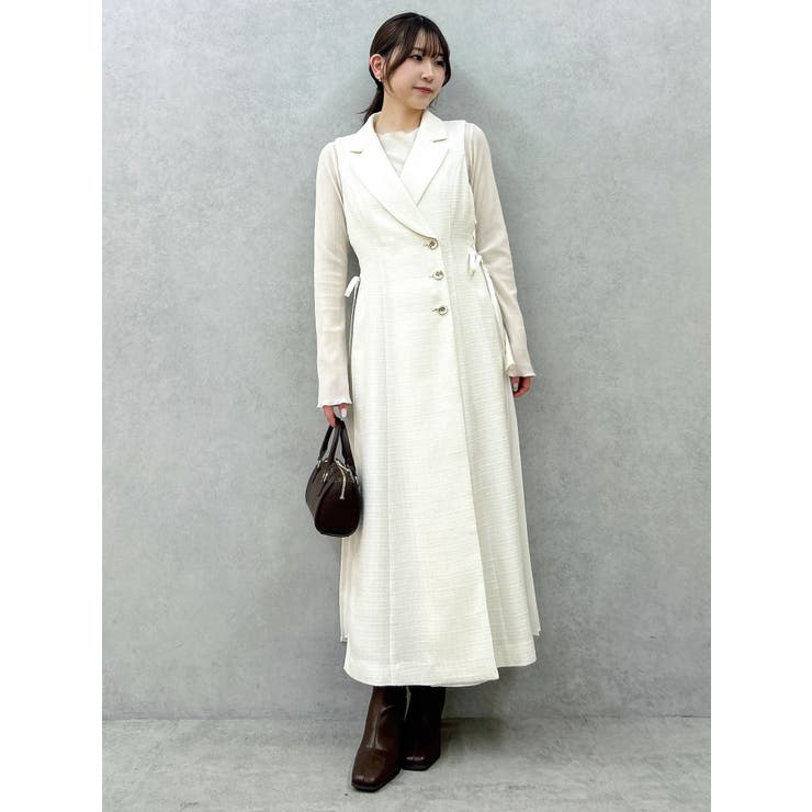 【新色あり】サイドプリーツテーラーワンピース | dazzlin | 詳細画像43 