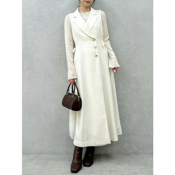 【新色あり】サイドプリーツテーラーワンピース | dazzlin | 詳細画像44 