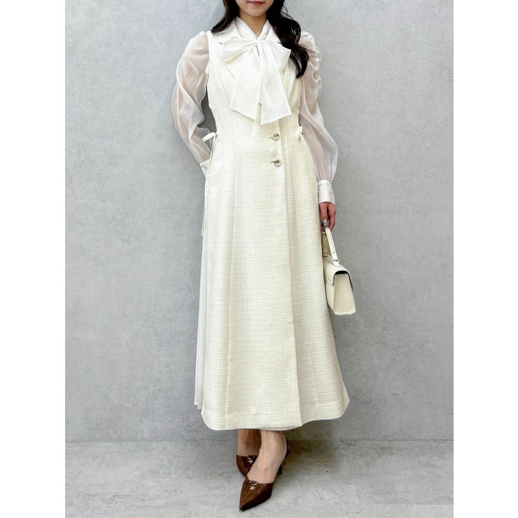 【新色あり】サイドプリーツテーラーワンピース | dazzlin | 詳細画像49 