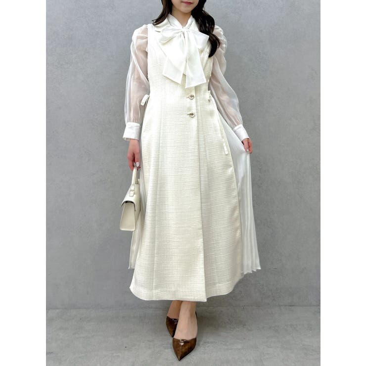 【新色あり】サイドプリーツテーラーワンピース | dazzlin | 詳細画像50 