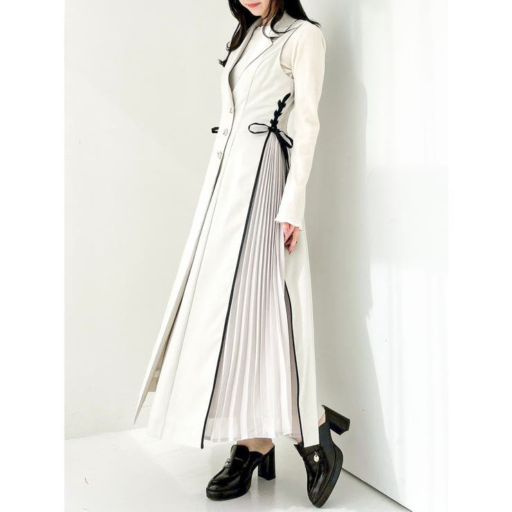 【新色あり】サイドプリーツテーラーワンピース | dazzlin | 詳細画像7 