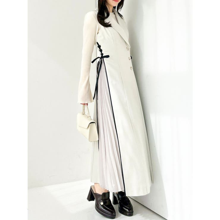 【新色あり】サイドプリーツテーラーワンピース | dazzlin | 詳細画像8 