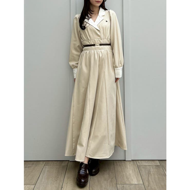 【POLO BCSコラボ】テーラーカラーフレアワンピース | dazzlin | 詳細画像1 