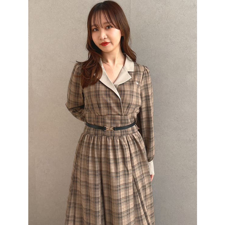 【POLO BCSコラボ】テーラーカラーフレアワンピース | dazzlin | 詳細画像10 