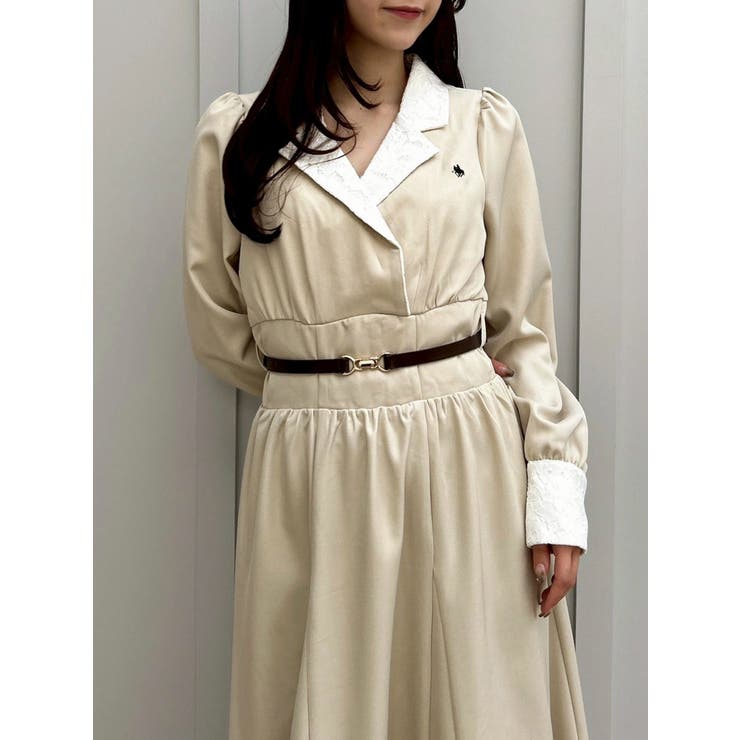 【POLO BCSコラボ】テーラーカラーフレアワンピース | dazzlin | 詳細画像3 