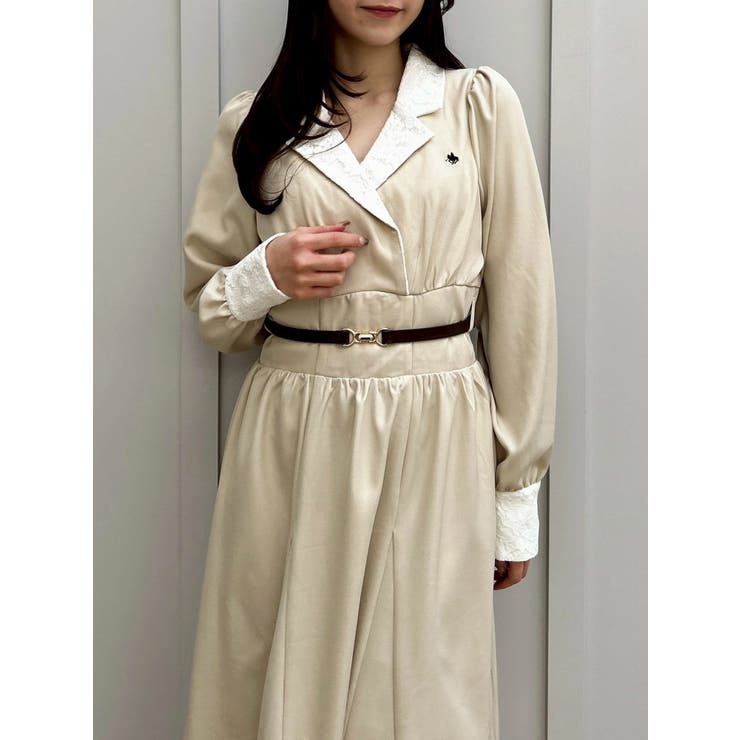 【POLO BCSコラボ】テーラーカラーフレアワンピース | dazzlin | 詳細画像4 