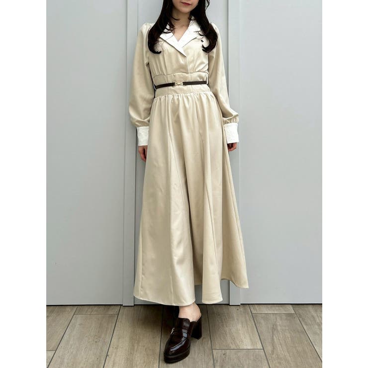 【POLO BCSコラボ】テーラーカラーフレアワンピース | dazzlin | 詳細画像5 