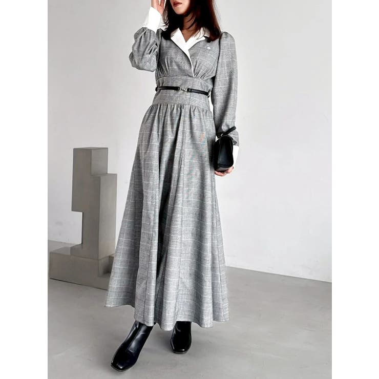 グレー | 【POLO BCSコラボ】テーラーカラーフレアワンピース | dazzlin