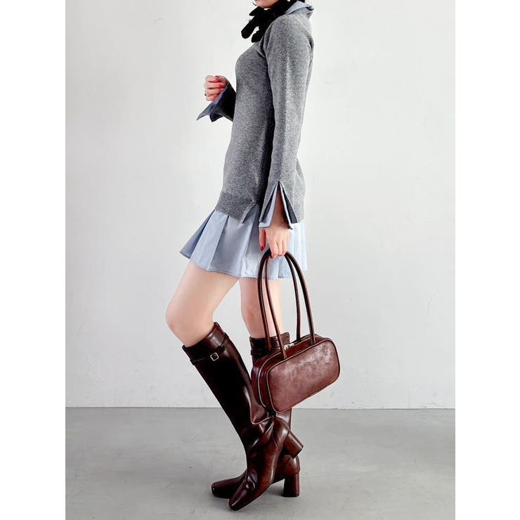 シャツレイヤードニットミニワンピース ※BEIGE WEB限定カラー | dazzlin | 詳細画像15 