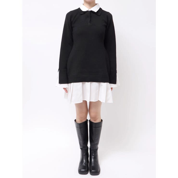 シャツレイヤードニットミニワンピース ※BEIGE WEB限定カラー | dazzlin | 詳細画像37 