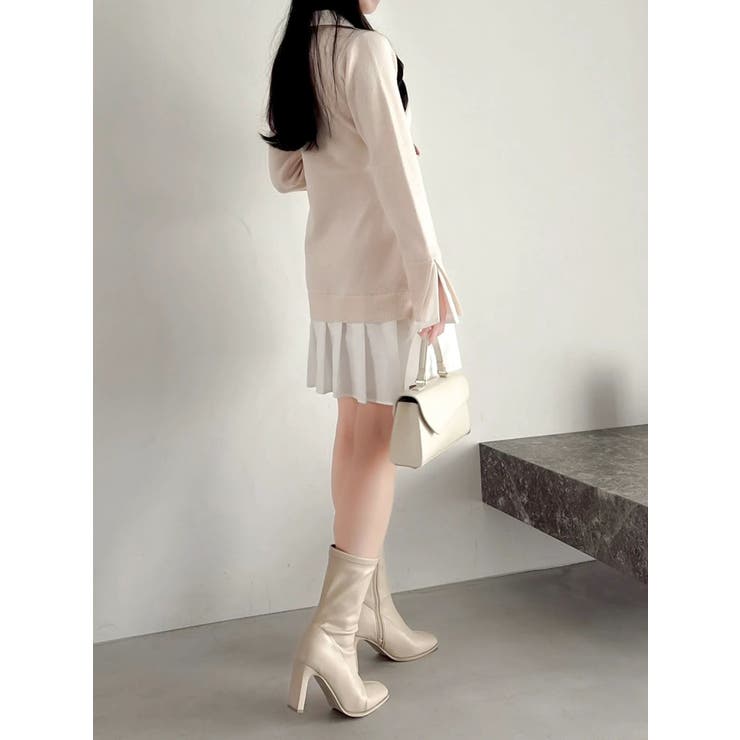 シャツレイヤードニットミニワンピース ※BEIGE WEB限定カラー | dazzlin | 詳細画像7 