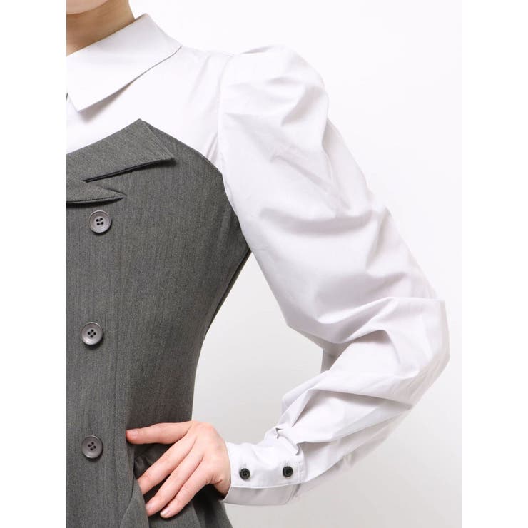 【久間田琳加コラボ】シャツベアドッキングワンピース | dazzlin | 詳細画像38 