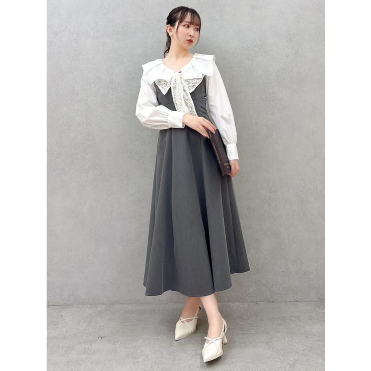 スカーフリボンフレアワンピース | dazzlin | 詳細画像15 