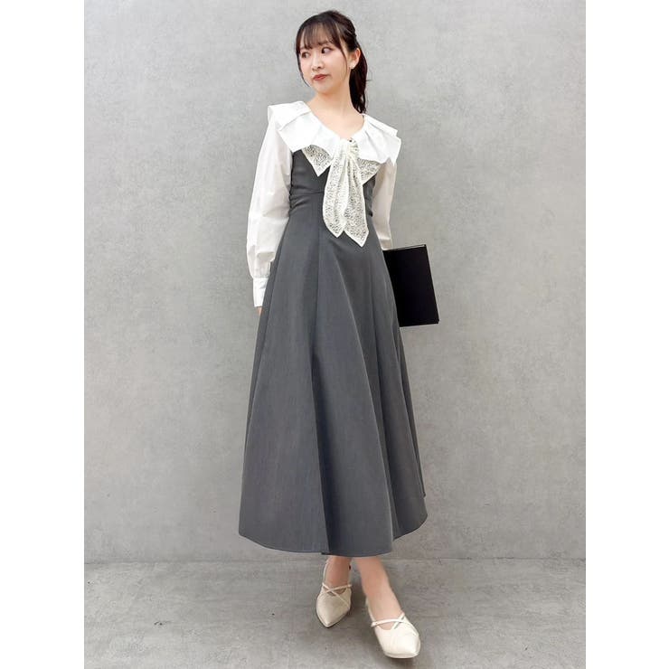 スカーフリボンフレアワンピース | dazzlin | 詳細画像16 