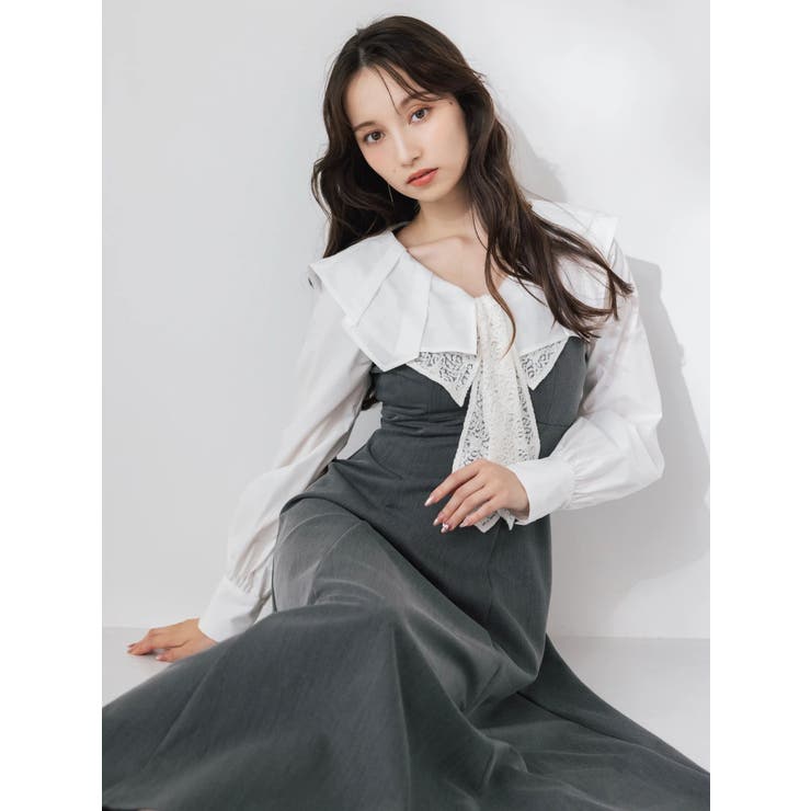 スカーフリボンフレアワンピース | dazzlin | 詳細画像2 