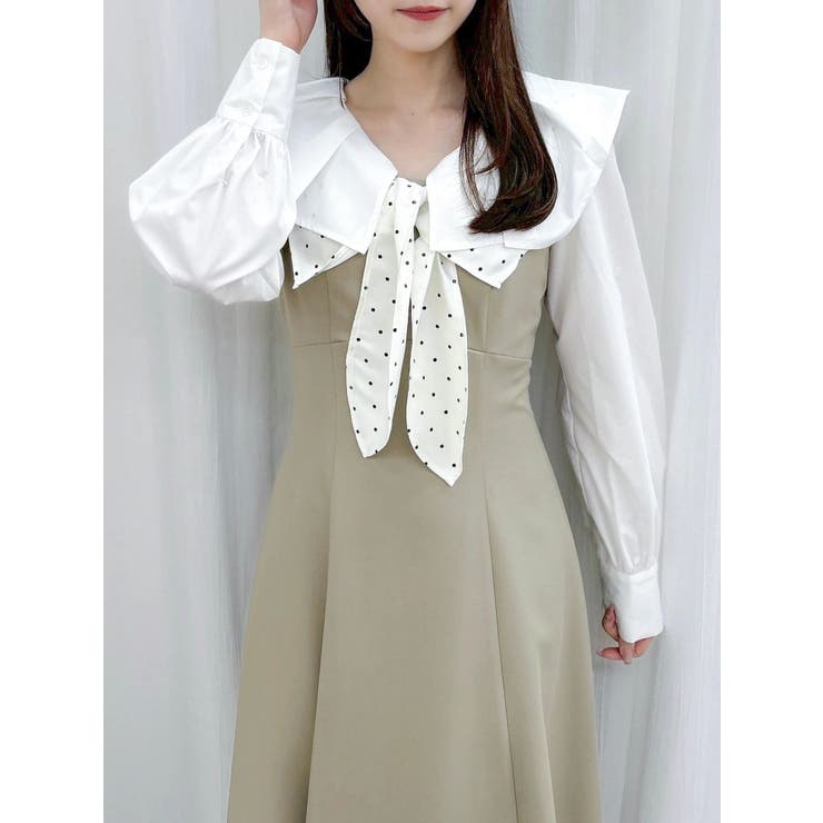 スカーフリボンフレアワンピース | dazzlin | 詳細画像30 