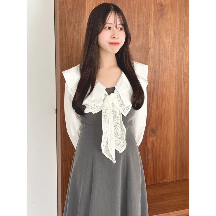 スカーフリボンフレアワンピース | dazzlin | 詳細画像35 