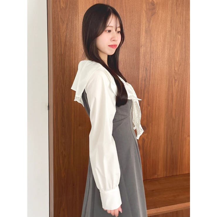 スカーフリボンフレアワンピース | dazzlin | 詳細画像37 