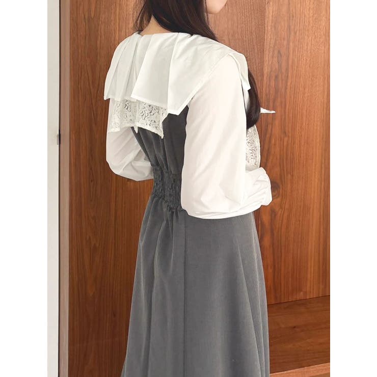 スカーフリボンフレアワンピース | dazzlin | 詳細画像38 