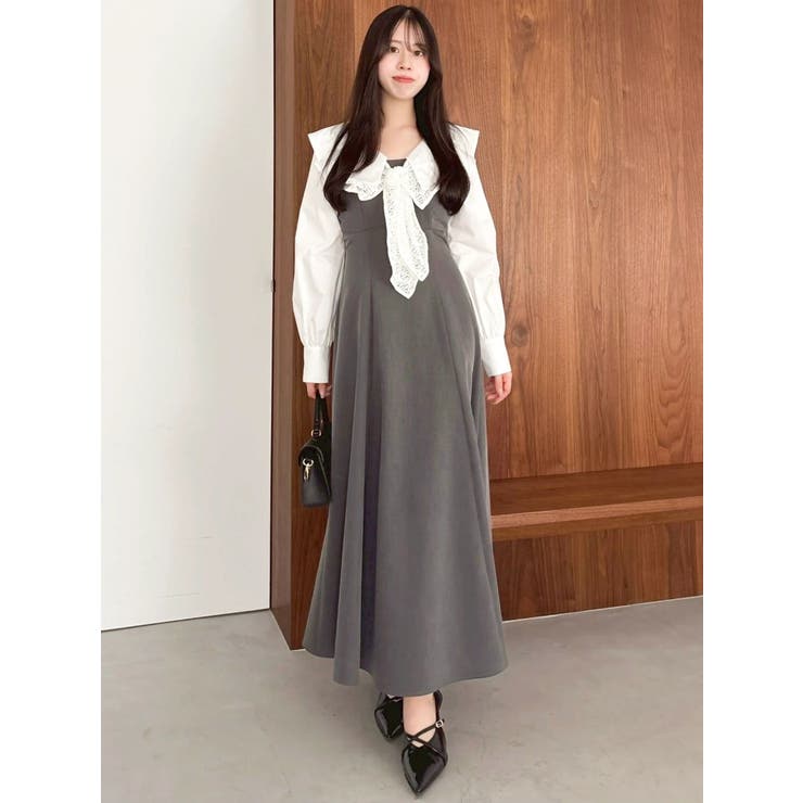 スカーフリボンフレアワンピース | dazzlin | 詳細画像39 