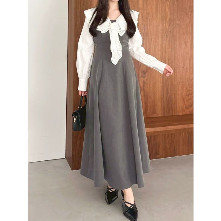 スカーフリボンフレアワンピース | dazzlin | 詳細画像41 