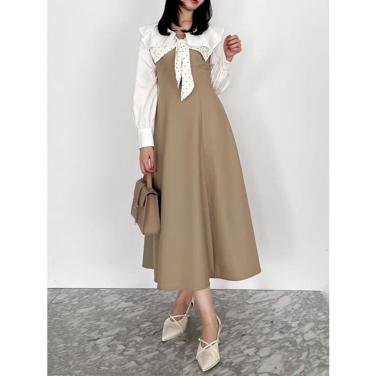 スカーフリボンフレアワンピース | dazzlin | 詳細画像5 